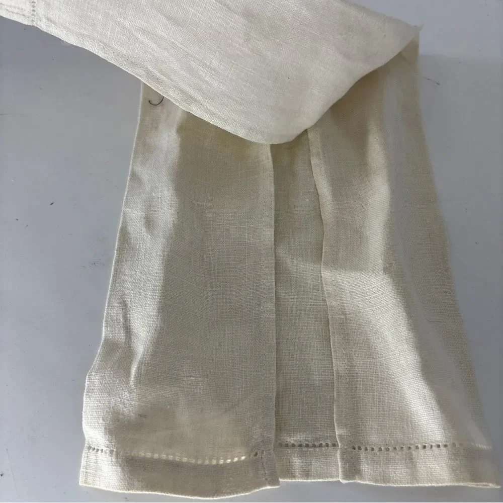 Vintage Hand Embroidered Cream three Table napkins